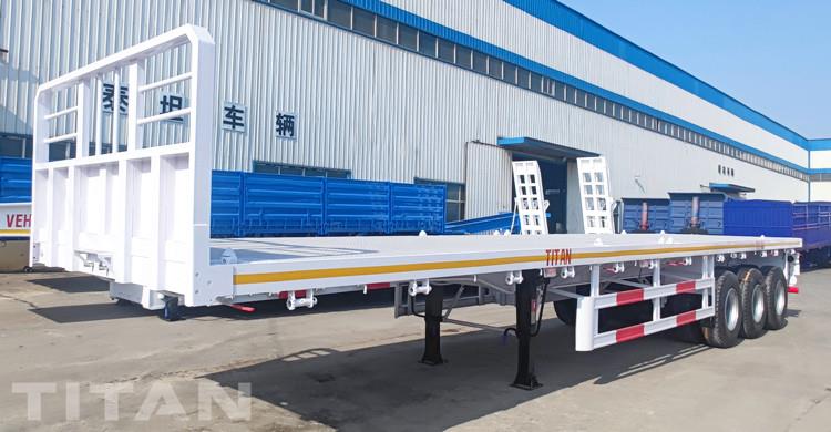 Tri Axle Flat Deck Trailer with Front Board for Sale in Namibia