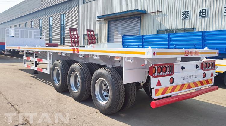 Tri Axle Flat Deck Trailer with Front Board for Sale in Namibia