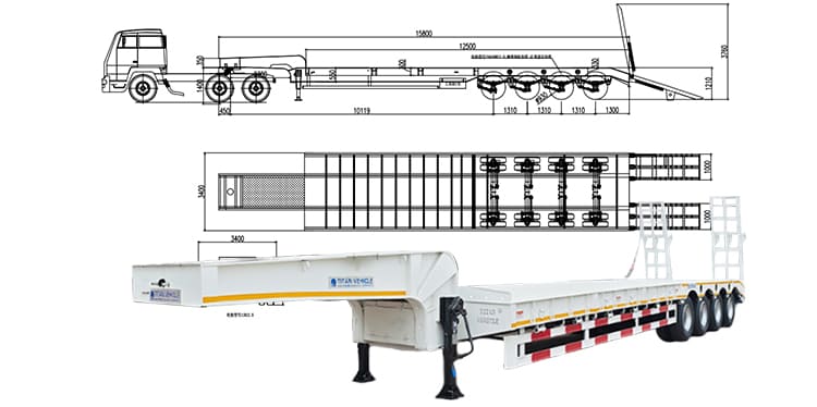 4 Axle 100 Ton Lowbed Trailer for Sale in Namibia