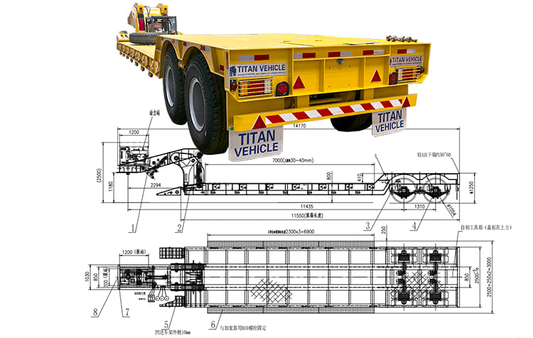 2 Axle 60 Ton Lowboy Trailer for Sale in Namibia