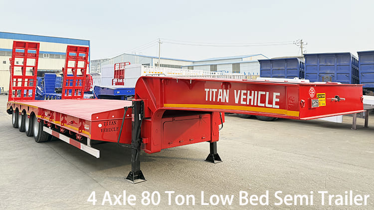 4 Axle 80 Ton Low Bed Semi Trailer for Sale in Namibia