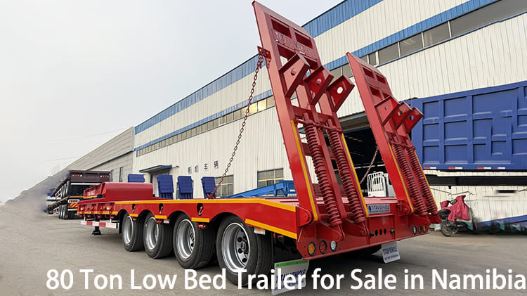 4 Axle 80 Ton Low Bed Semi Trailer for Sale in Namibia