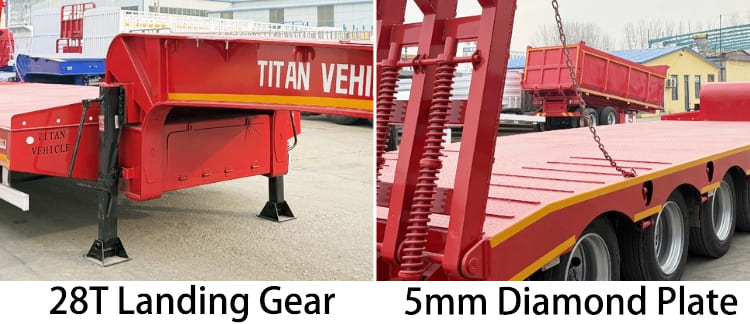 4 Axle 80 Ton Low Bed Semi Trailer for Sale in Namibia