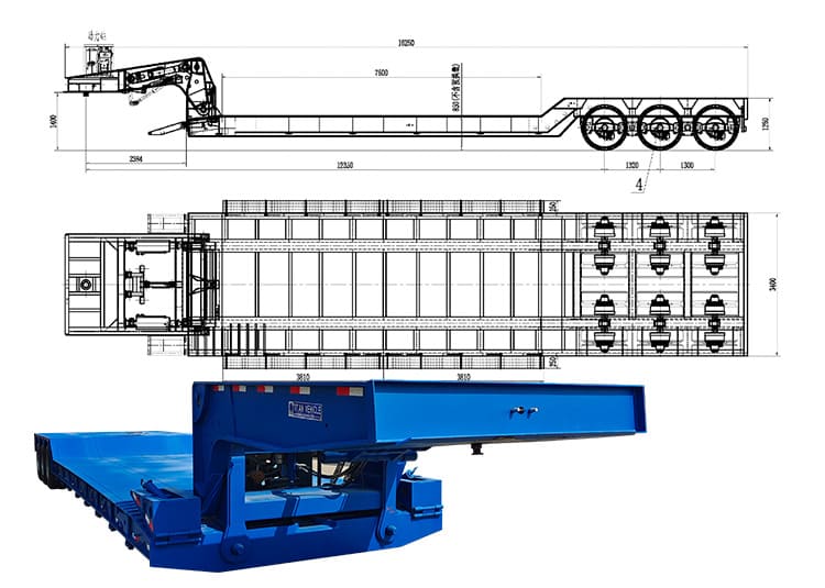 Hydraulic Detachable Gooseneck Lowboy Trailer for Sale in Namibia